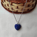 Kalp Kesim Doğal Lapis Taşı Kolye