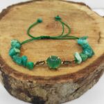 Amazonit Taşı Kırık Doğal Taş Örme Makrome Bileklik