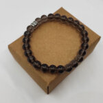 8 MM Küre Kesim Dumanlı Kuvars Taşı Doğal Taş Bileklik