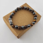 Hematit Ve Kaplangözü Taşlı Doğal Taş Erkek Bileklik