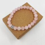 8 MM Küre Kesim Pembe Kuvars Taşı Bileklik