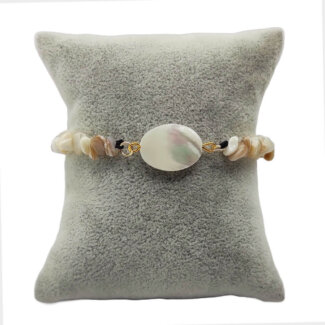 Sedef Kırık Doğal Taş Makrome Örme Bileklik